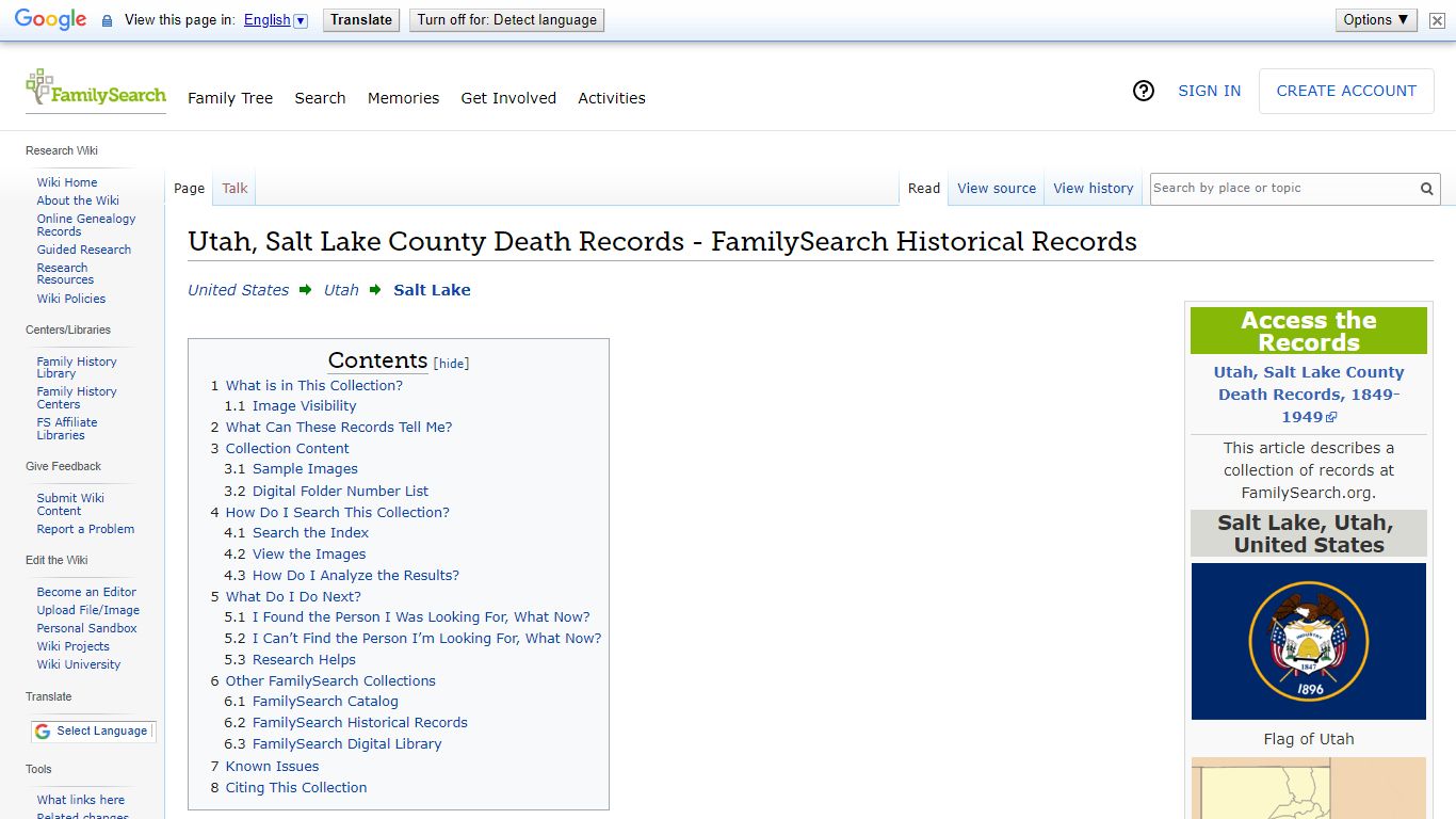 Utah, Salt Lake County Death Records - FamilySearch ...