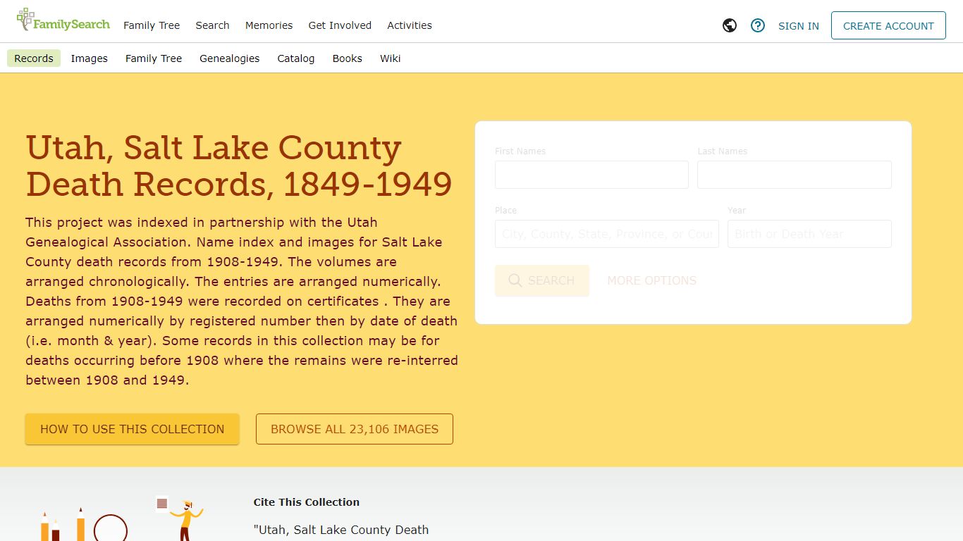 Utah, Salt Lake County Death Records, 1849-1949 - FamilySearch
